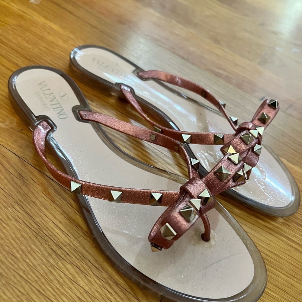 ORIGINAL VALENTINO JELLY CLEAR PINK FLATS